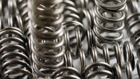 metal springs on a rotating turntable - macro detail