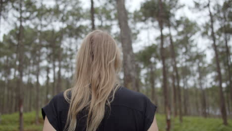 woman in a forest