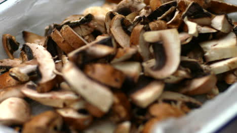 mushrooms roasted in baking tray