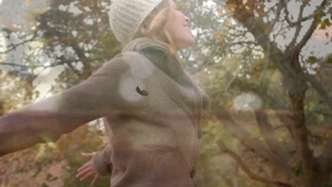 Woman-dancing-under-the-trees