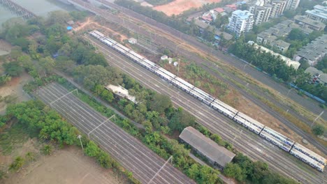 bhayandar station bird eye view drone moving closer to wide