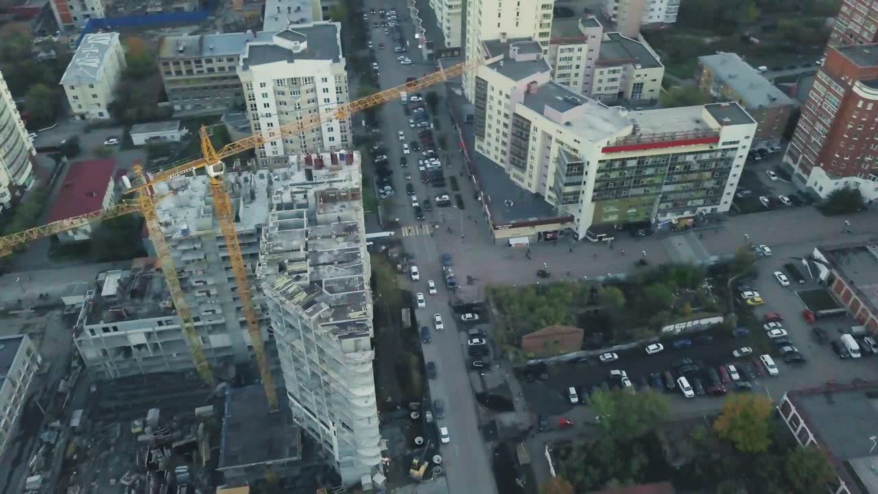 건설 중 인 도시 의 공중 사진