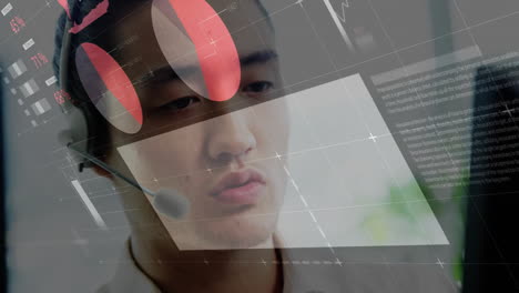 Animation-Der-Datenverarbeitung-über-Einen-Asiatischen-Geschäftsmann-Mit-Einem-Telefon-Headset