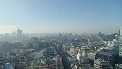 Horizonte-De-Londres-Temprano-En-La-Mañana,-Con-El-Centro-De-Londres