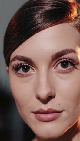 close-up portrait of a woman's face