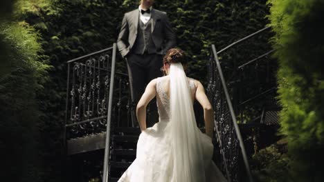 bride and groom kissing on wedding day