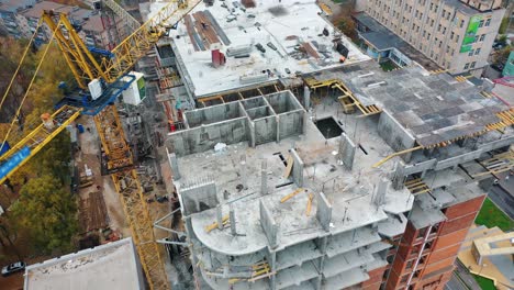 construction of a residential apartment complex. aerial view.