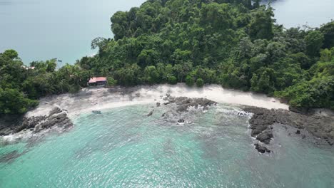 picturesque beach on the tiny island isla playa blanca next to utría bay near bahía solano in the chocó department on the pacific coast in colombia