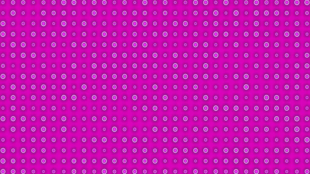 animación de filas de discos verdes parpadeantes sobre un fondo rosa