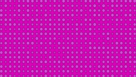 animation of rows of flickering green discs on pink background