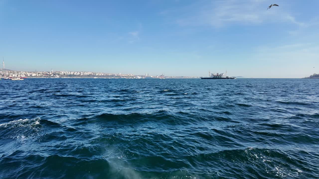 이스탄불 보스포루스 물에서 볼 수 있는 모습