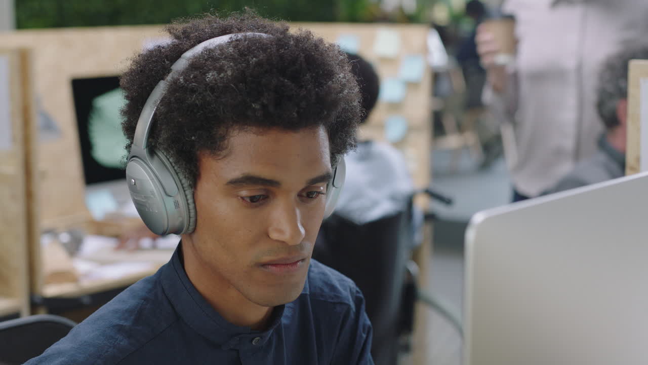 multi ethnic business people brainstorming caucasian manager woman sharing ideas pointing at screen showing support teaching colleague discussing project in office workplace