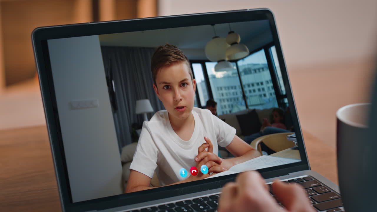Child on Video Call for Online Learning