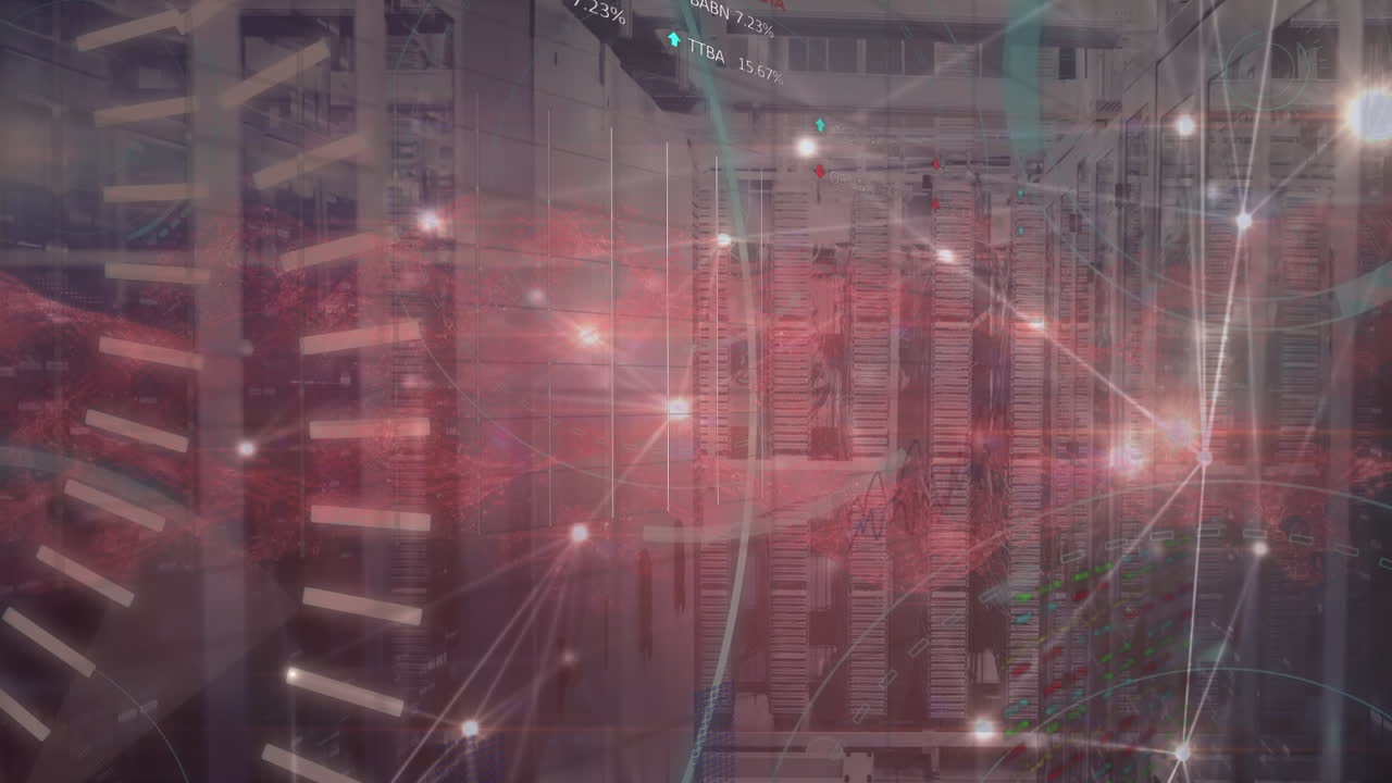 animación del símbolo 5g con interfaz futurista y conectando los puntos