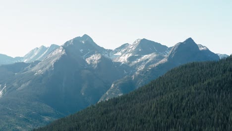 aerial dolly of the snow capped mountains of the san juan mountains.