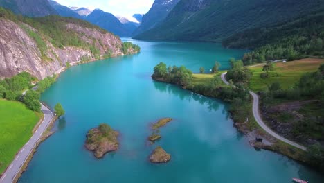 lovatnet lake beautiful nature norway.