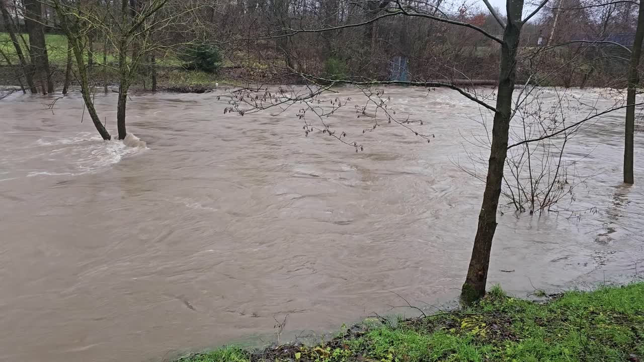 Changes in the river masses of water after heavy rain