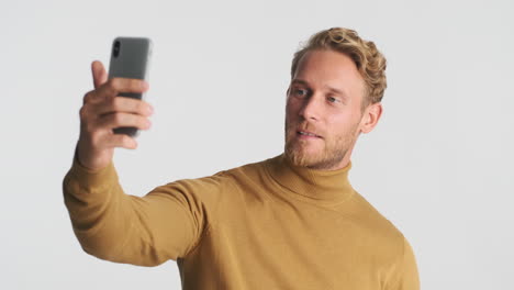 young man doing a videocall