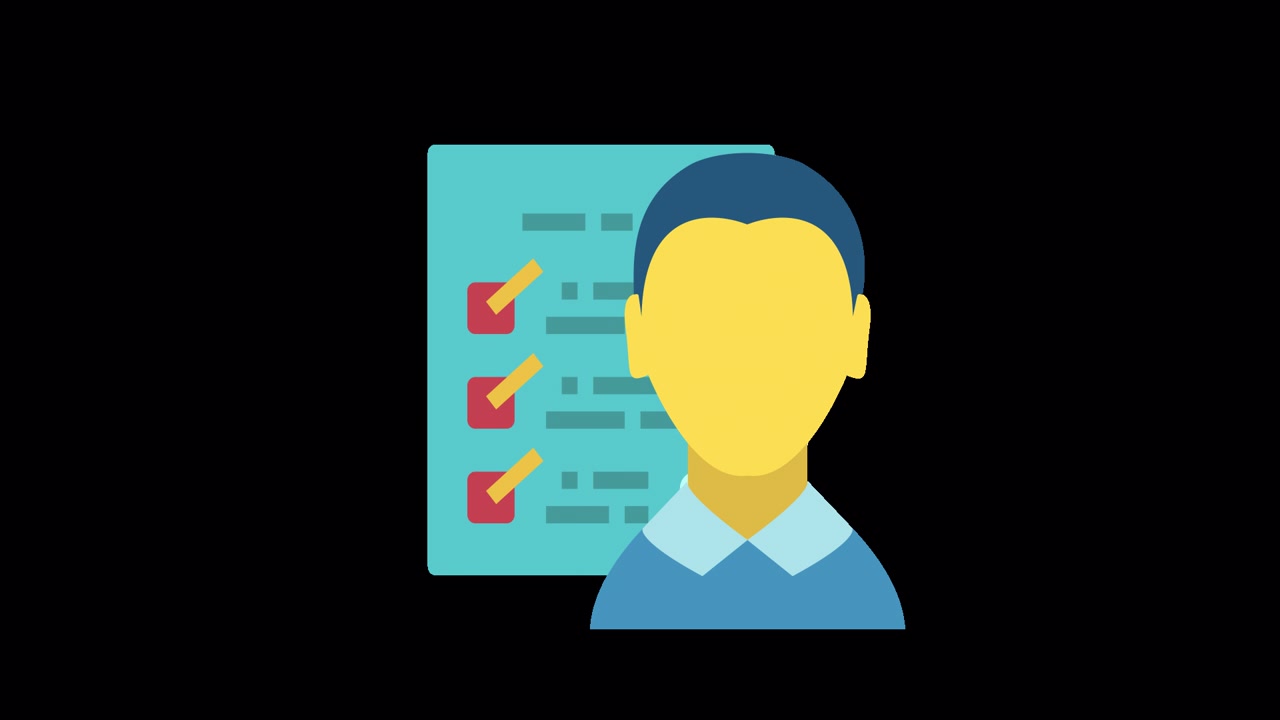 Stylized Person Completing Tasks on a Digital Checklist