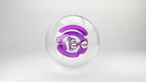 abstract sphere with metallic orbs