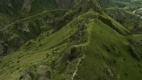 revealed stone ruins of tmogvi fortress near medieval town in the southern georgian region of samtskhe-javakheti