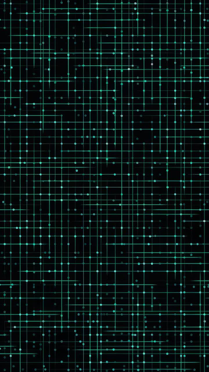 Abstract digital grid pattern with neon lines on a black background