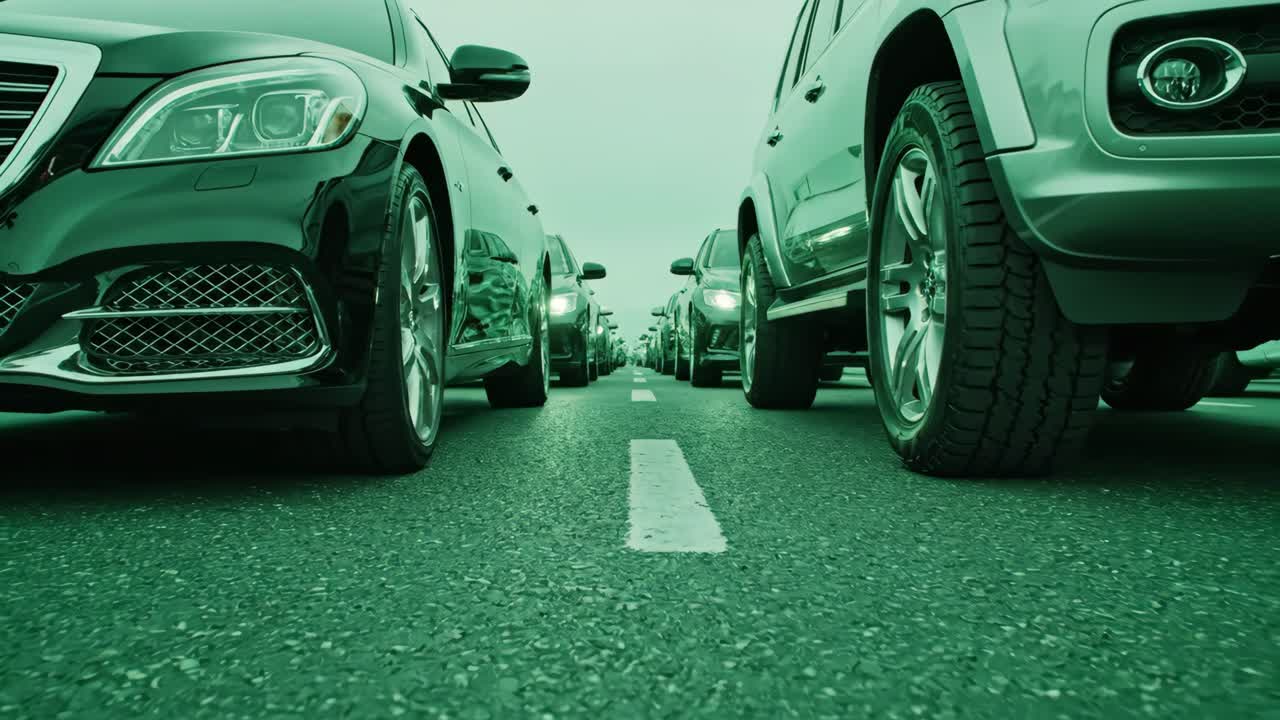 Cars parked on the road