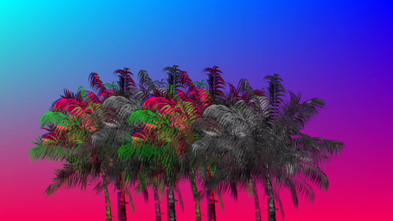 palmera de colores 4k