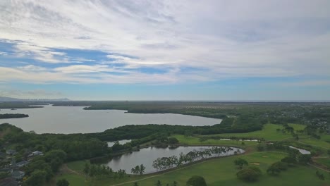 aerial view of west loch golf course overlooking honouliuli bay