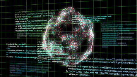 animación del procesamiento de datos digitales en el globo de conexiones