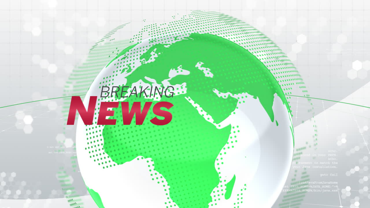 animación de las palabras noticias de última hora escritas en gris y rojo