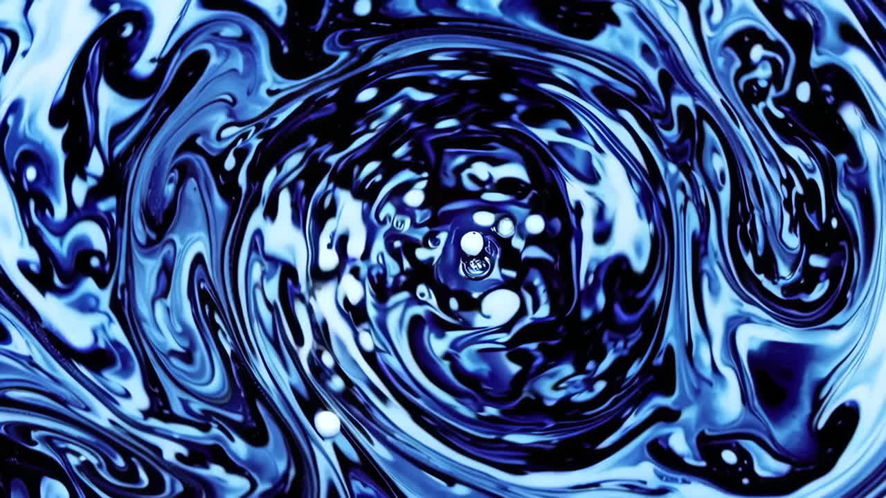 Abstract Blue and Black Swirling Fluid