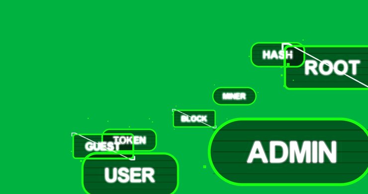 Transparent bg loading neon nodes emerging shifting right clustering near ADMIN showing access