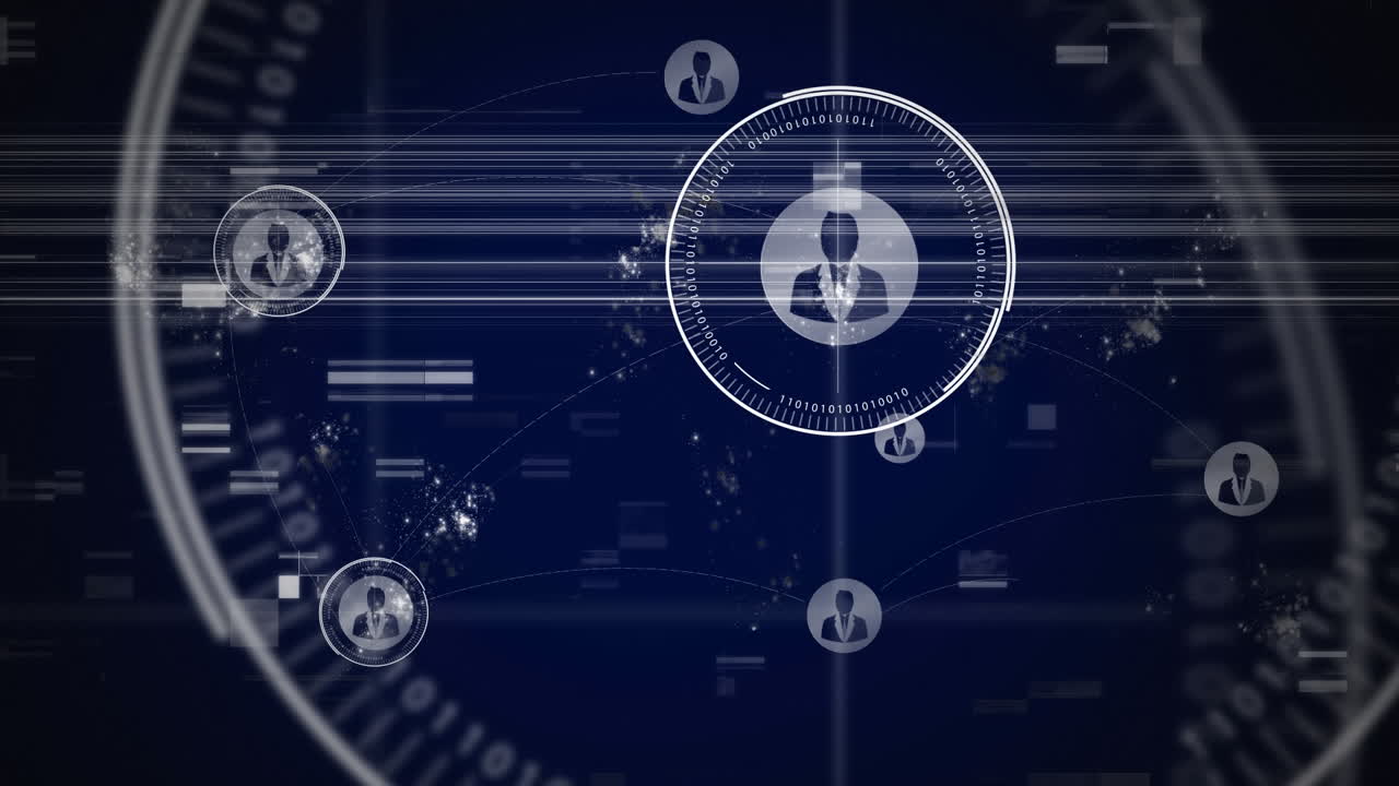 animación de una red de conexiones sobre un fondo azul oscuro parpadeante