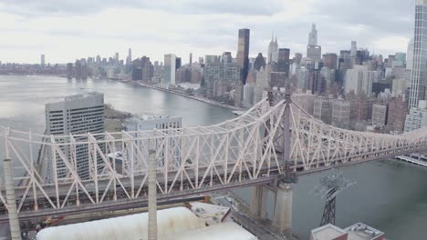 cinematic 4k aerial orbit of queensboro bridge nyc