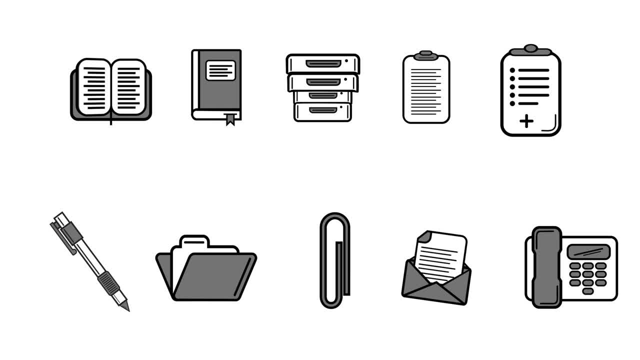 Illustration of office icon set