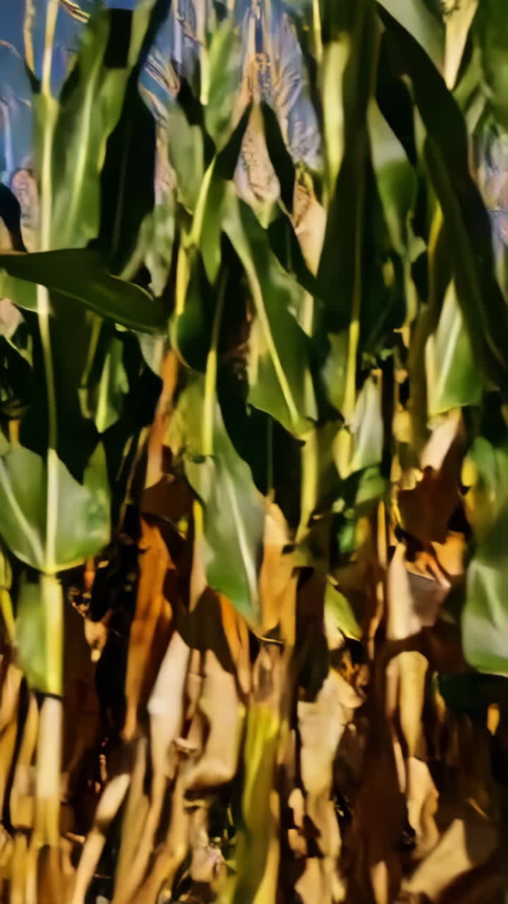Child playing in a cornfield