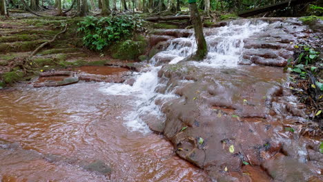 beautiful waterfall in deep forest, pa wai waterfall in tropical rain forest, khirirat, phop phra, tak, thailand