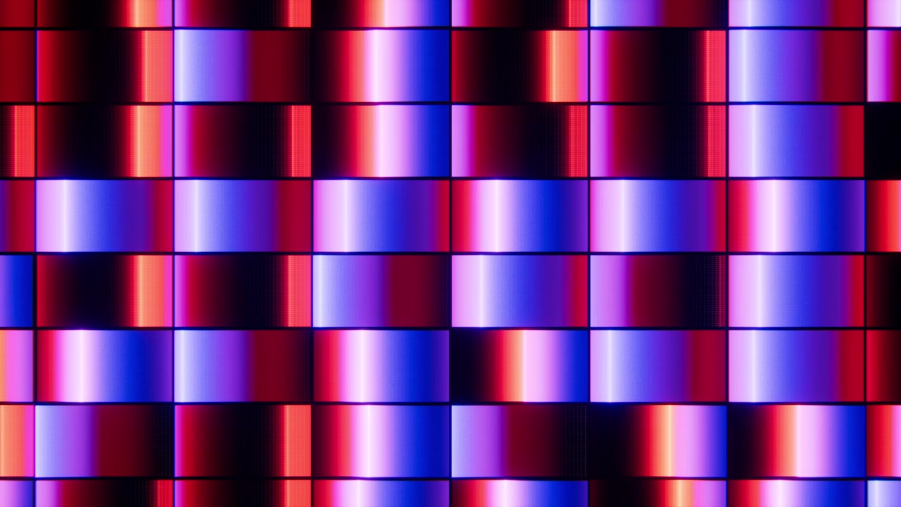 Abstract Vibrant Neon Grid with Colorful Glowing Rectangular Panels