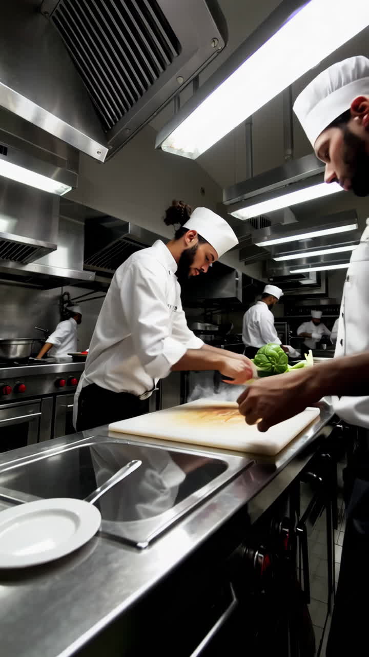 cocineros de un restaurante preparando comida