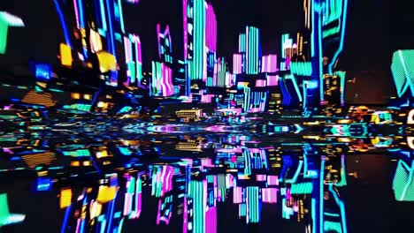 abstract neon city tunnel