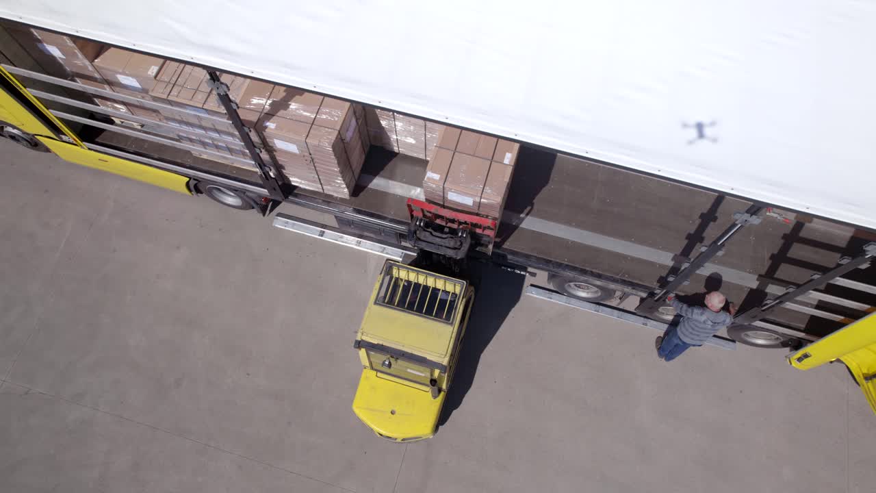 Forklift Loading Truck with Cargo