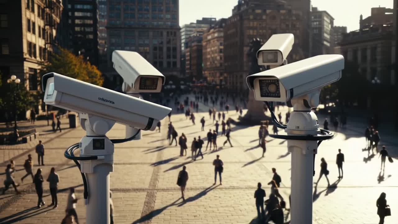 Surveillance System Overlooking Urban Crowd: A Snapshot of Public Spaces Monitored by Security Cameras in a Bustling City Environment