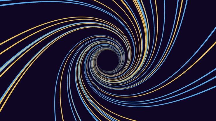 Garis spiral penuh warna pada gradien gelap