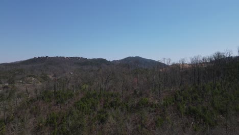 vista aérea del edificio de la propiedad de vacaciones en las montañas de humo en tennessee