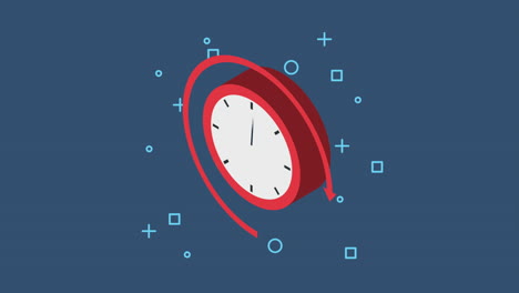 timer chronometer red isometric animation