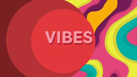 animación de vibraciones de texto sobre formas abstractas de fondo.
