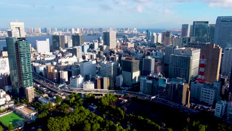 the aerial view of tokyo