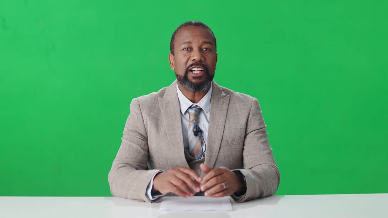 Man in suit on green screen