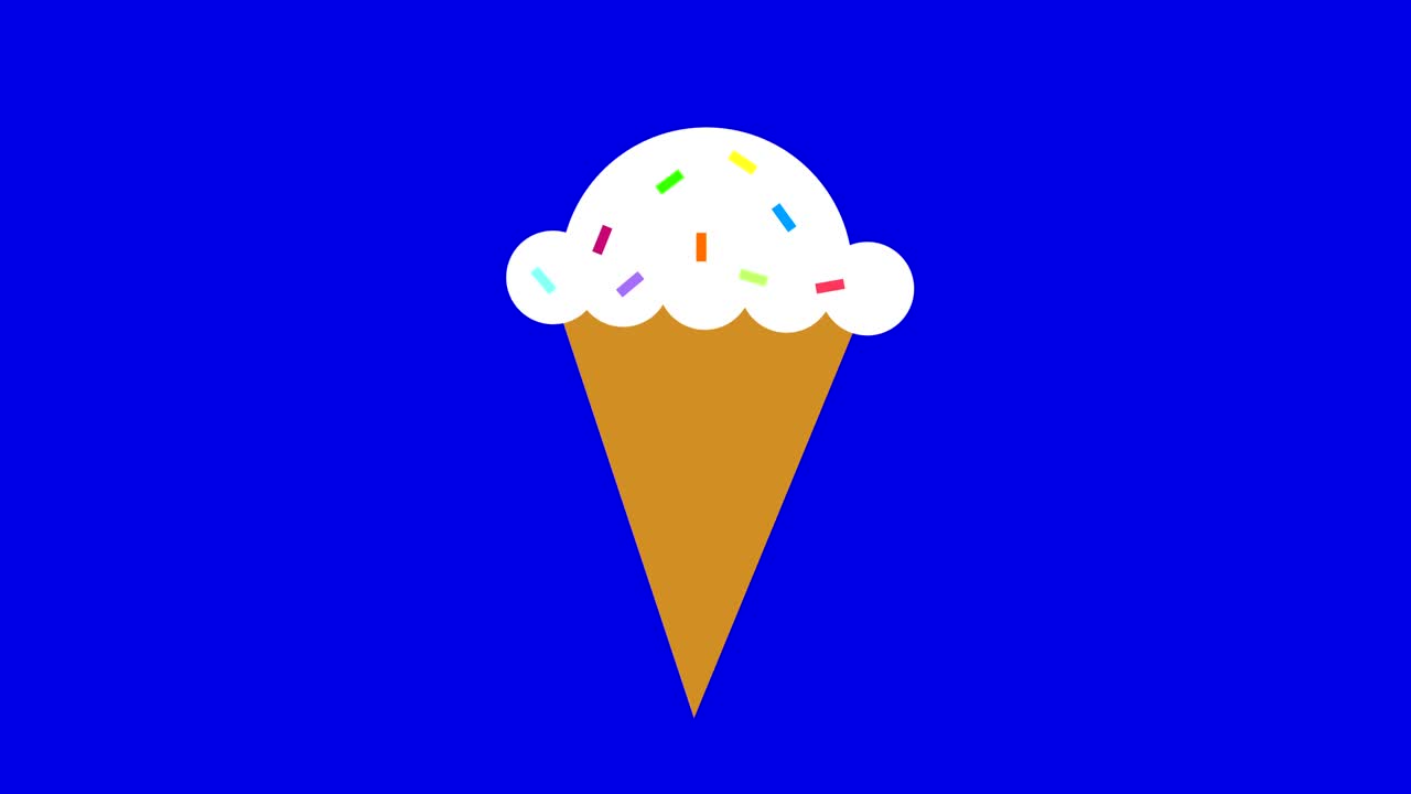Ice cream appearing then shaking side to side chroma key, blue screen